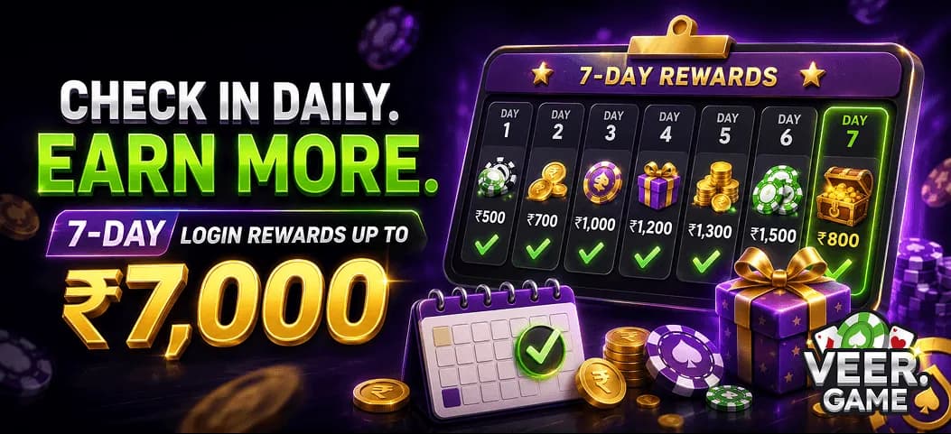 VeerGame 7-day attendance rewards