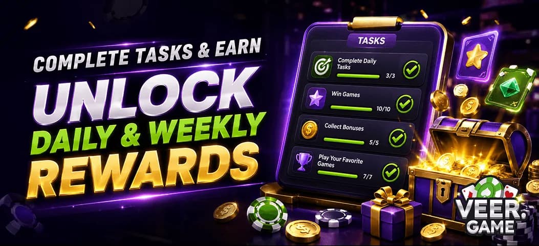 VeerGame complete tasks and earn daily and weekly rewards banner